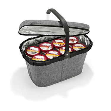 reisenthel carrybag iso twist silver – Sturdy shopping basket with cooling function – Elegant and water-repellent design with lockable lid on sale